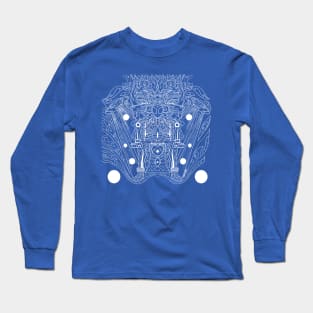 blue space alien astronaut in mayan suit ecopop Long Sleeve T-Shirt